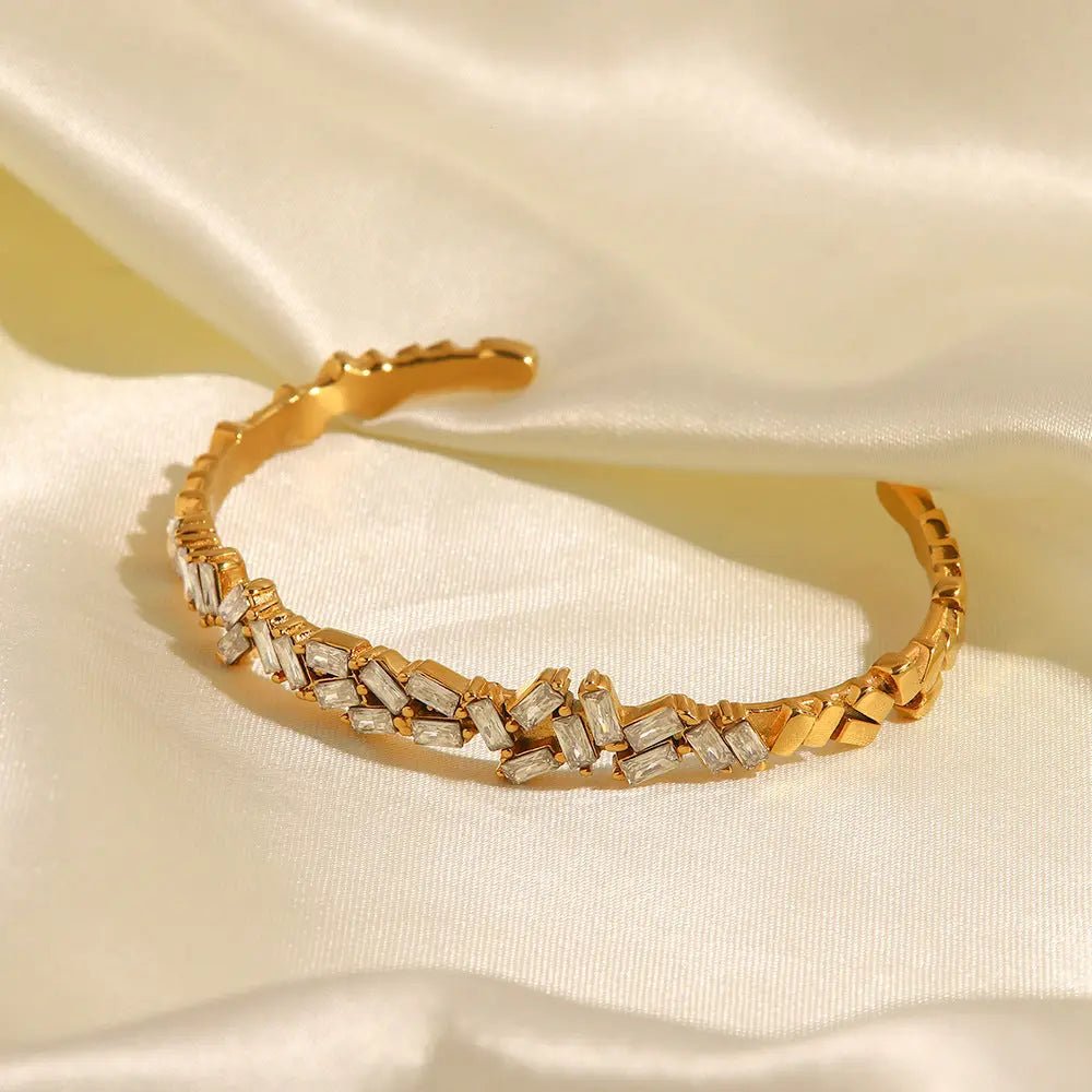 Emma - Elegante vergulde gouden armband met zirkonia - River Mode